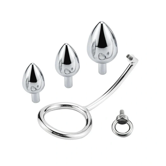Anal Hooks Stainless with DiscreetChoice Steel Ring Set Anal Cock Hook 4663 0723